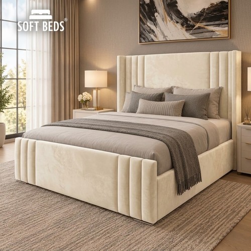 Winged panel bed frame plush - bed,