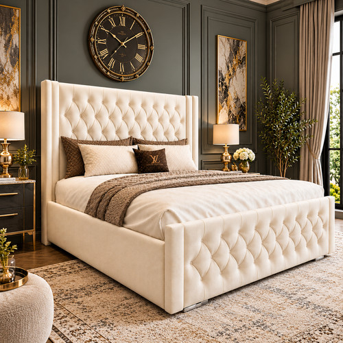 Winged upholstered ottoman gas - upholstered,