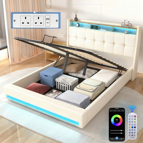 New led ottoman storage panel - ottoman,