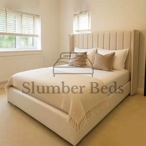 Winged ottoman bed frame - frame, plush