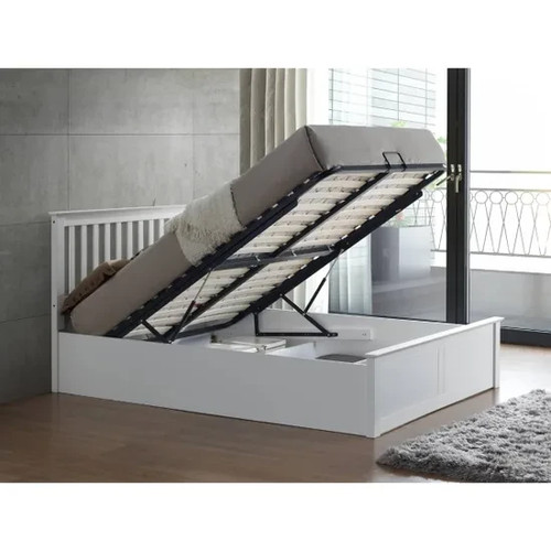 Malmo white wooden ottoman - wooden,