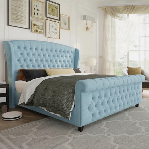 Luxury tulip wing - sleigh, bed