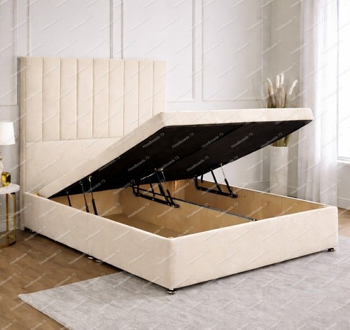 Plush velvet ottoman divan - velvet, bed
