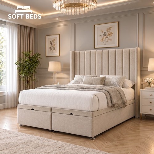 Ottoman divan winged bed frame - winged,