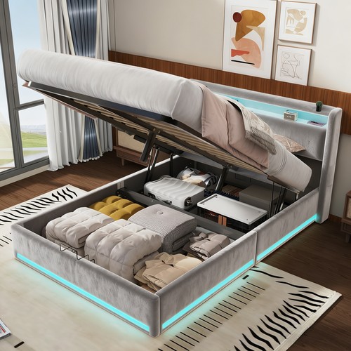 New led ottoman - new, storage