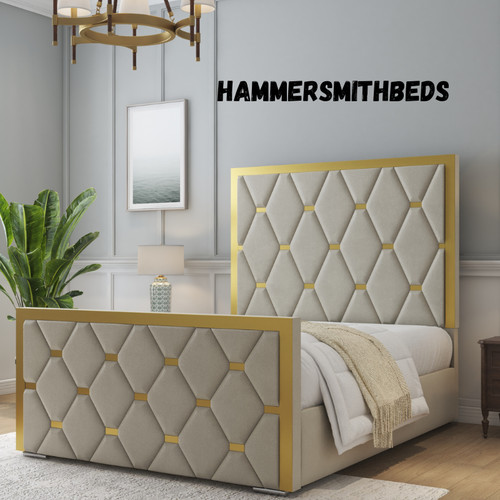 Golden plated bed - golden, frame